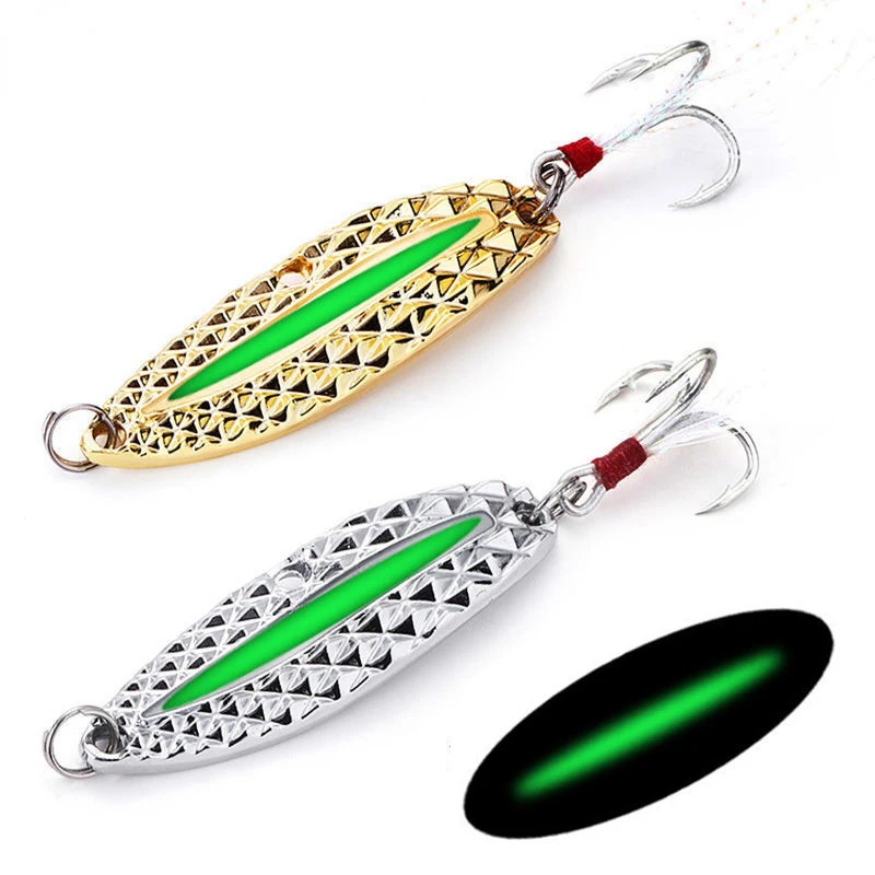 1PC Metal Luminous Spinner Spo - đánh giá và giá Fishing Hook Treble